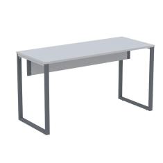 Mesa Escritório P25 TUB Pandin 150 cm (Larg) x 70 cm (Prof) Tampo MDP Cinza Pé Aço Tubular Grafito