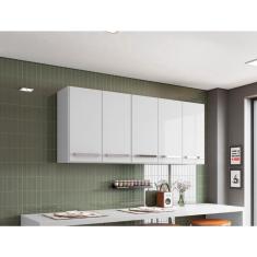 Armario Aereo De Cozinha Aereo 5 Portas Branco Santorini Casa Mobilia