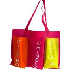 Bolsa Praia Silicone 3 Bolsos - Lorena Rodriguez, Rosa pink