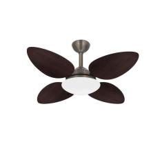 Ventilador Teto Bronze 4 Pás Mdf Potente Pétalo Ventax 110V