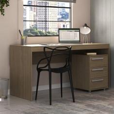 Escrivaninha Mesa Escritório com Gaveteiro com Rodízio 3 Gavetas 150cm