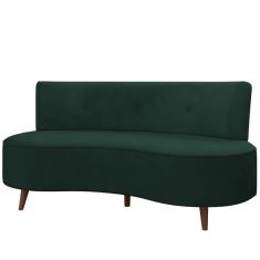Sofá 2 Lugares Para Sala Living 135cm Pés Palito Korah Z08 Veludo Verde - Mpozenato