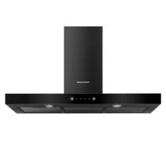 Coifa de Parede Brastemp 90cm com 03 Velocidades, Painel Touch on Glass Eclipse Collection Black Inox - BAE90AP