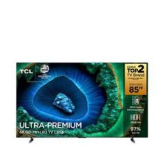 Smart TV 85" QLED 4K TCL Mini LED 85C855 com Processador AIPQ, Google TV, HDR10+, Wi-Fi, Bluetooth, Google Assistente, Dolby Vision e Atmos
