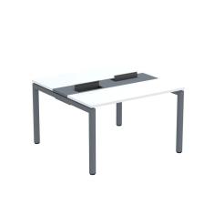 Mesa Plataforma Dupla com Pé de Aço para Coworking 120x120 Pdc12/12/2p Branco/Grafito