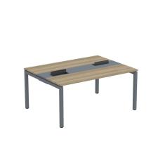 Mesa Plataforma Dupla com Pé de Aço para Coworking 160x120 Pdc16/12/2p Noce Naturalle/Grafito