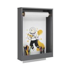 Lousa Mágica Infantil Painel de Criação de Desenhos com Rolo de Papel - Cinza
