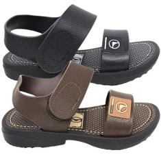 Kit 2 Sandálias Delta Papete Infantil Masculino Antiderrapante Escola 