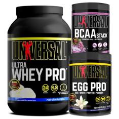 Kit Ultra Whey Pro 900g + Egg Pro 454g + BCAA Stack 250g - Universal, 
