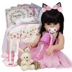 Boneca Bailarina Vinil Silicone 46cm - Cegonha Reborn - Cegonha Reborn