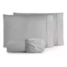 Jogo de Lençol Casal Queen Micropercal 400 Fios 03 Peças Com Elástico 