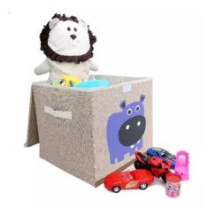 Baú Infantil Organizador De Brinquedos Cesto Grande Dobrável Quadrado 