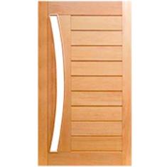 Porta de Madeira Mexicana Horizontal Arco p/Vidro Maciça Cedro Arana C