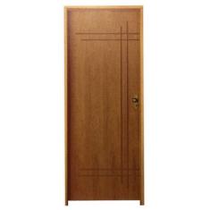 Kit Porta de Madeira Semi-Oca Belíssima 9 Rodam Padrão Imbuia - Lado E
