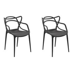 Kit 2 Cadeiras Decorativas Sala e Cozinha Feliti (PP) Preto G56 - Gran