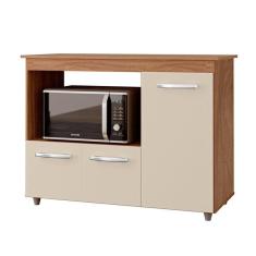 Balcão Multiuso Com Tampo 83 Cm 3p Liza Savana Off White Mobbs