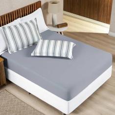 Jogo de Lençol King Marin Malha 100% Algodão 3 Peças - Bia Enxovais, c