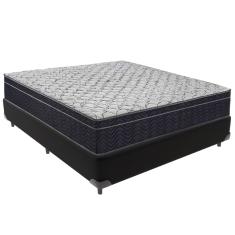 Cama Box Preto e Colchão Airtech 150 Espuma D45 Viúvo Ortobom