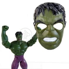 Boneco 25Cm Action Figure Incrivel Hulk + Mascara 16Cm