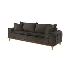 Sofá Fixo Orfeu 2 Lugares Luxo 1,60m Castellar Móbile Veludo Chumbo