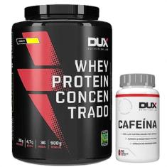 Whey Protein Dux Concentrado 900g + Cafeína Dux 90 cáps - Dux Nutritio