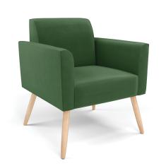 Poltrona Pés Palito Natural Marisa Suede Verde D03 - D'Rossi