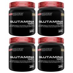 Kit 4x L-Glutamina 300g - Bodybuilders-Unissex
