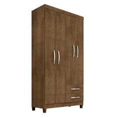 Guarda Roupa Solteiro Monique 4 Portas 2 Gavetas MDP Malbec Pallazio