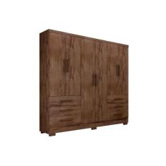 Guarda Roupa Solteiro Encant-Berlim Cumaru 6 Portas de Bater 6 Gavetas MDP Blush Móveis Novo Horizonte