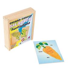 Brinquedo Educativo Quebra Cabeça Silabico Hortisilaba Em Mdf 18 Peças - CARLU