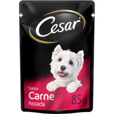 Ração Úmida Cesar Sachê Cortes Selecionados Sabor Carne Assada ao Molho para Cães Adultos - 85 g