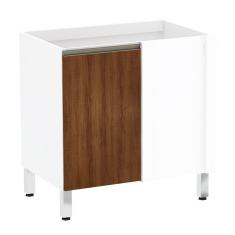 Balcão de Cozinha sem Tampo Canto Reto 80cm 1 Porta Pérola Luciane Móveis