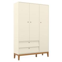 Guarda Roupa Infantil 3 Portas Unique Off White Eco Wood - Matic