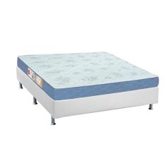 Cama Box Casal: Colchão Espuma Castor D45 Sleep Max + Base CRC Courano White(138x188)