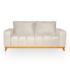 Sofá 3 Lugares Memphis Ultra Conforto em Madeira Maciça e Suede - LH D