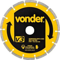 Disco diamantado 180mm segmentado furo 25mm v3 - Vonder