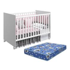 Berço Americano Tico Branco Fosco Com Colchão D18 - Reller Móveis Branco Fosco