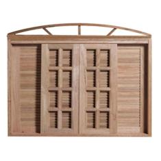 Janela de Madeira Veneziana de Correr em Arco de Cedro Arana Esquadria