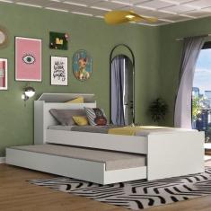 Bicama com Baú Embutido para colchão 78 x 188 cm Multimóveis FG5009 Br