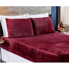 Lençol Casal Box Padrão Plush Quentinho Com Elástico Avulso - Bell Enx