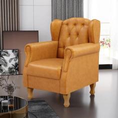 Poltrona Decorativa Para Sala De Estar Yara P02 material sintético - L