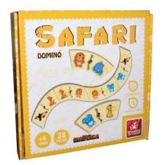 Domino 28 Peças Safari Brincadeira De Criança