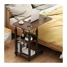 SilteD Mesa de computador móvel sobre a cama Mesa sobre a cama Mesa portátil para laptop Carrinho Estação de trabalho ajustável com rodas para escritório em casa Mesa com rodas sobre a cama