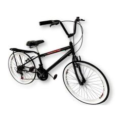 Bicicleta aro 26 mtb com bagageiro 18 marchas tpo montadinha