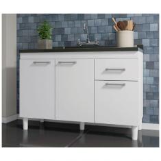 Balcão Para Pia 120Cm Indekes Sem Tampo 6115.491 Branco