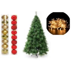 Arvore de Natal Pinheiro 1,80 metros 228 galhos com enfeites - store v