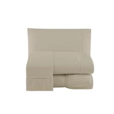 Jogo De Lençol Ponto Palito Casal Padrão 4 Peças Percal 400 Fios egípc