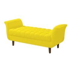 Recamier  Decorativa  Grécia Pé em Madeira  2 Lugares Sala de Estar Re