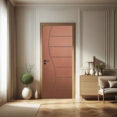 Porta de Madeira Maciça 210cmx62cm Friso 10 Ipê