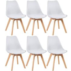 Loft7 Home Decor, Kit 6x Cadeiras Leda - Branco